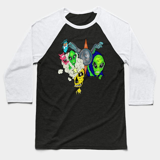 Somewhere out in space Baseball T-Shirt by Jimpalimpa